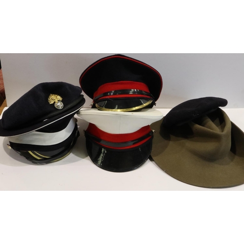 2301 - Mixed military caps including parade examples. UK P&P Group 2 (£20+VAT for the first lot and £4+VAT ... 