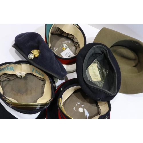 2301 - Mixed military caps including parade examples. UK P&P Group 2 (£20+VAT for the first lot and £4+VAT ... 