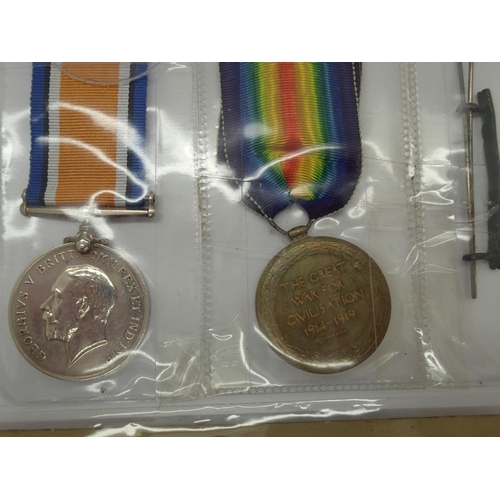 2453 - WW1 British Medal pair, Wound Stripe and Photograph awarded to: 63252 Bombardier H. Cooke Royal Arti... 