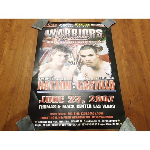 2106 - IBA Lightweight Title fight poster, Hatton V Castillo, 40 x 60 cm. UK P&P Group 2 (£20+VAT for the f... 