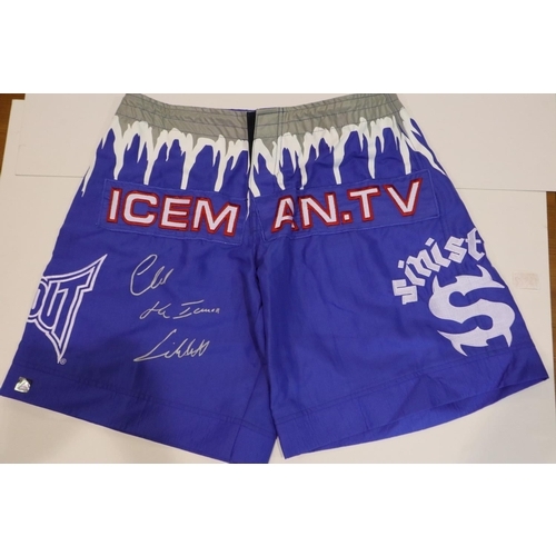 2115 - Pair of Iceman fight shorts, signed Chuck Liddell. UK P&P Group 1 (£16+VAT for the first lot and £2+... 