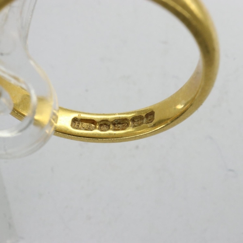 14 - 22ct gold wedding band, size P, 4.8g. UK P&P Group 1 (£16+VAT for the first lot and £2+VAT for subse... 