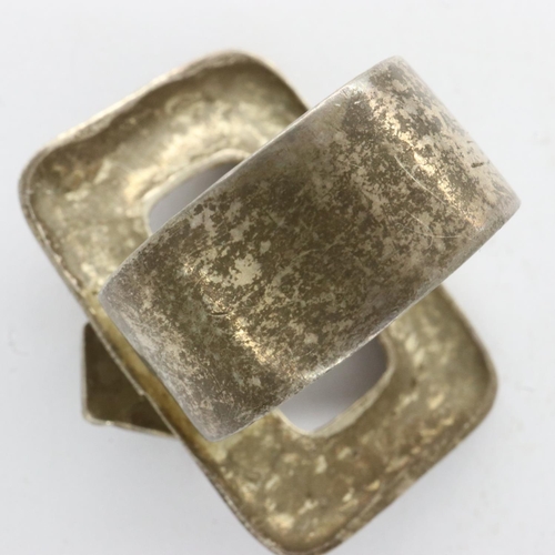 20 - Hallmarked silver buckle ring, size P, 10g. UK P&P Group 1 (£16+VAT for the first lot and £2+VAT for... 