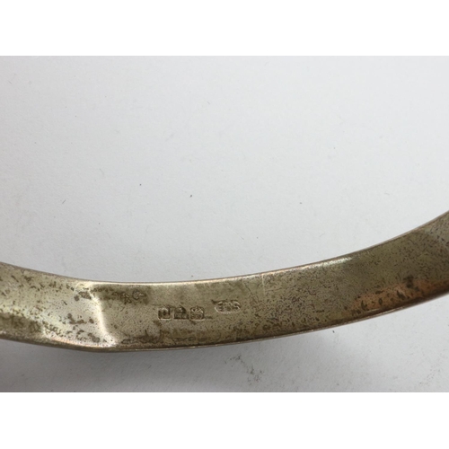 28 - Hallmarked silver bangle, Chester assay, D: 70 mm, 12.3g. UK P&P Group 1 (£16+VAT for the first lot ... 