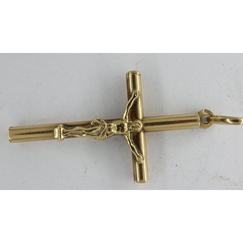 29 - 9ct gold crucifix pendant, H: 45 mm, 2.3g. UK P&P Group 1 (£16+VAT for the first lot and £2+VAT for ... 