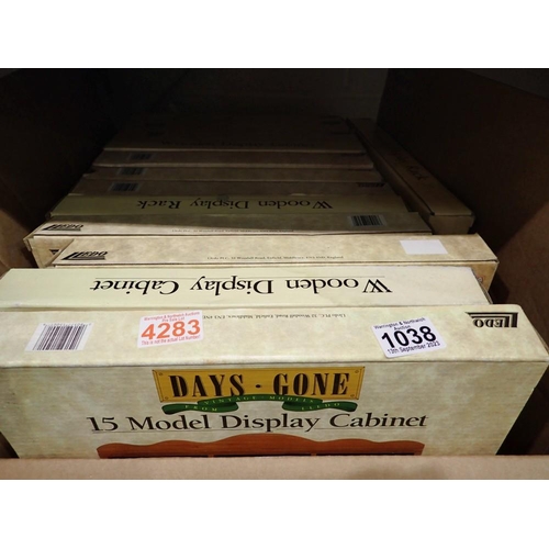 1038 - Twelve boxed Lledo wooden display cabinets. Not available for in-house P&P