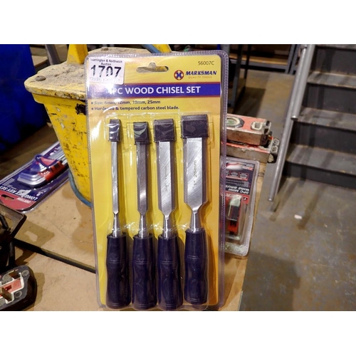 1707 - New unused wood chisel set. UK P&P Group 1 (£16+VAT for the first lot and £2+VAT for subsequent lots... 