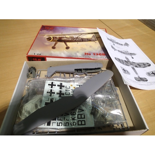 2295 - Eighteen started/part built 1/48 scale aircraft kits and one 1/24th scale, various stages of build, ... 