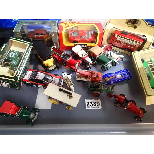 2389 - Eighteen assorted die-cast includes early Matchbox Yesteryears, Lledo, Cararama, Burago etc. UK P&P ... 