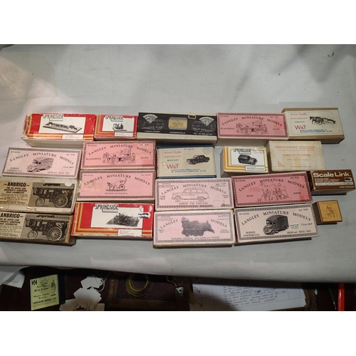 2435 - Selection of twenty OO scale white metal kits, from Springside, Langley, W&T, including Anbrico Show... 