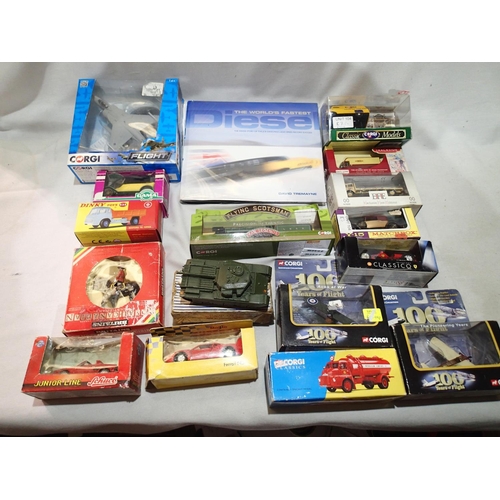 2437 - Sixteen assorted diecast vehicles including Corgi, flight, Matchbox Yesteryear, Corgi Classics, EFE,... 