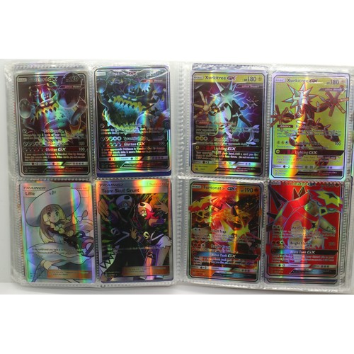 2202D - Very impressive collection of Pokémon GX trading cards in trading card collectors folder, to include... 