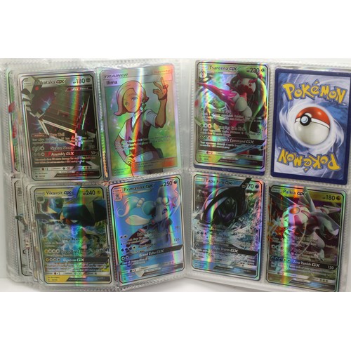 2202D - Very impressive collection of Pokémon GX trading cards in trading card collectors folder, to include... 