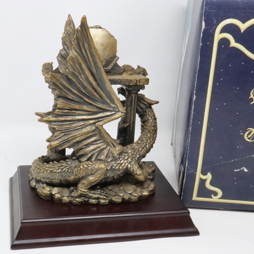 265 - The Tudor Mint Myth & Magic: a large cast pewter figure, The Romanesque Dragon, H: 17 cm, boxed. UK ... 