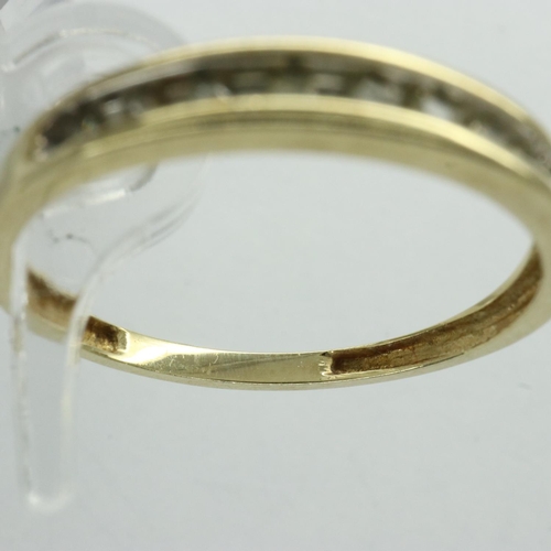 19 - 9ct gold half eternity ring 
set with diamonds, size O/P, 1.3g. UK P&P Group 0 (£6+VAT for the first... 