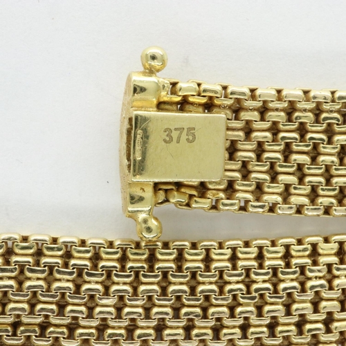 2 - 9ct gold mesh bracelet, L: 20 cm, 9.3g. UK P&P Group 1 (£16+VAT for the first lot and £2+VAT for sub... 