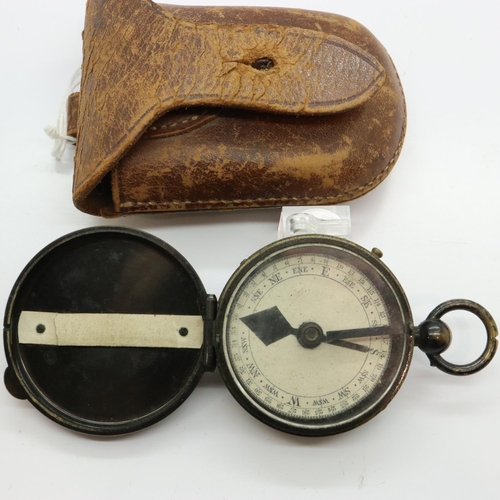 54 - WWI period Verner compass by J. H. Stewart No 2947, case named to Capt A. H. Hatton. UK P&P Group 1 ... 