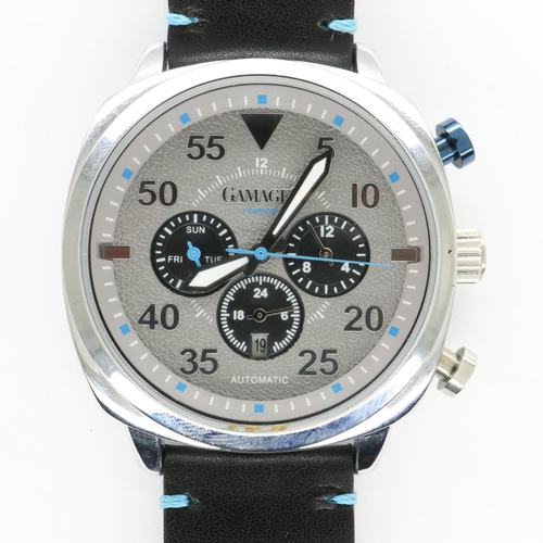 59 - GAMAGES: gents limited edition automatic wristwatch with date aperture and three subsidiary dials on... 