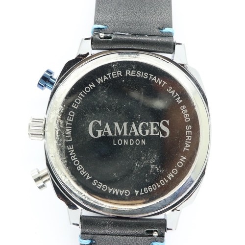 59 - GAMAGES: gents limited edition automatic wristwatch with date aperture and three subsidiary dials on... 