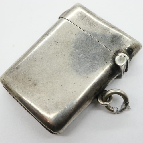 86 - Hallmarked silver vesta case, Birmingham assay, H: 140 mm, 19g. UK P&P Group 1 (£16+VAT for the firs... 