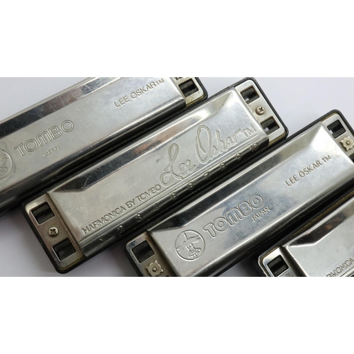 94 - Six Lee Oskar harmonicas, one boxed. UK P&P Group 1 (£16+VAT for the first lot and £2+VAT for subseq... 