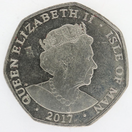 106 - Enamelled 50p coin: Isle of Man. UK P&P Group 1 (£16+VAT for the first lot and £2+VAT for subsequent... 