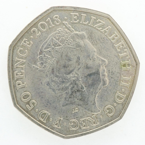 111 - Enamelled 50p coin: The Snowman. UK P&P Group 1 (£16+VAT for the first lot and £2+VAT for subsequent... 