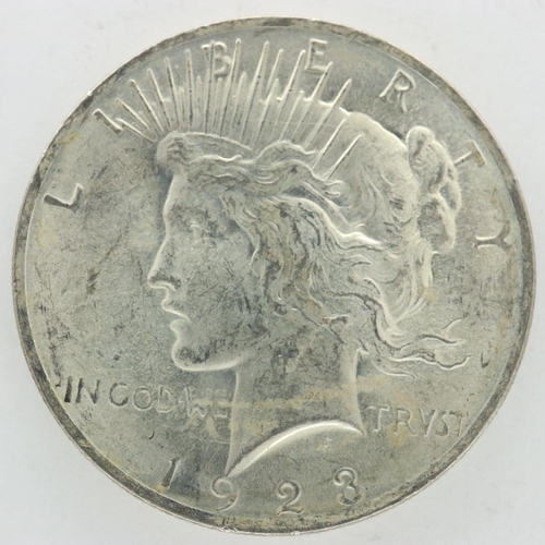 114 - 1923 silver Peace dollar, nUNC. UK P&P Group 1 (£16+VAT for the first lot and £2+VAT for subsequent ... 