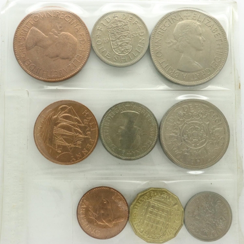 124 - 1953 coin set, uncirculated with high lustre. UK P&P Group 0 (£6+VAT for the first lot and £1+VAT fo... 