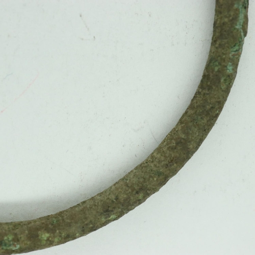 127 - Celtic tribal bronze torque bangle, circa 100BC. UK P&P Group 0 (£6+VAT for the first lot and £1+VAT... 