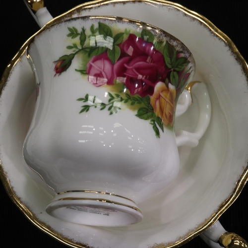 141 - Royal Albert Old Country Roses tea and dinnerware of thirty seven pieces, seconds quality. Not avail... 