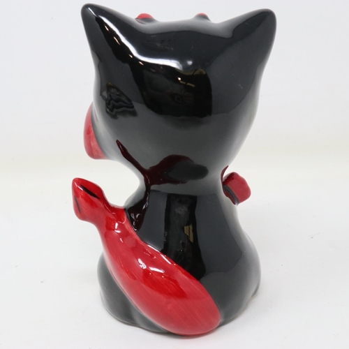 159 - Lorna Bailey devil cat, no cracks or chips, H: 12 cm. UK P&P Group 1 (£16+VAT for the first lot and ... 