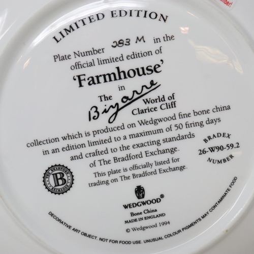 167 - Wedgwood Clarice Cliff plate, Farmhouse, limited edition, no cracks or chips, D: 20 cm. UK P&P Group... 