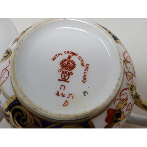 198 - Royal Crown Derby cup and saucer in the 2451 pattern, no cracks or chips. UK P&P Group 1 (£16+VAT fo... 