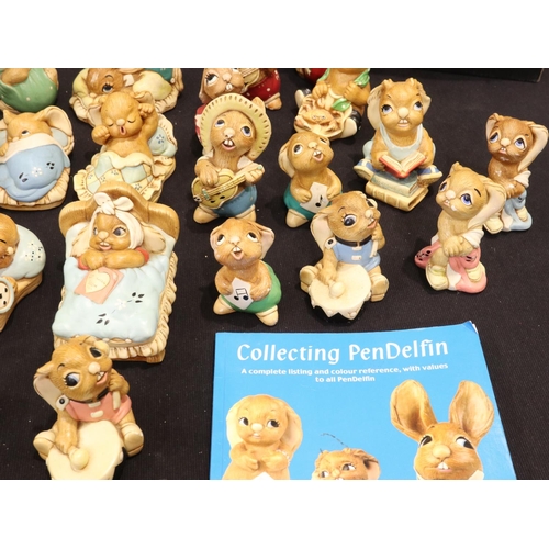 210 - Large quantity of Pen Delfin figurines with stands, plants, a book and boxes, some with damages, lar... 