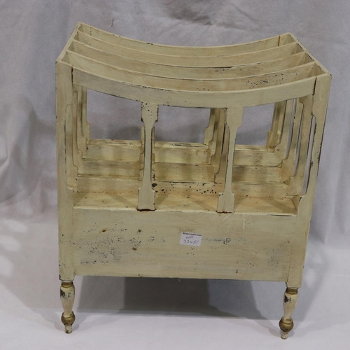 240 - Painted oak magazine rack with two drawers, 46 x 35 x 53 cm H. Not available for in-house P&P