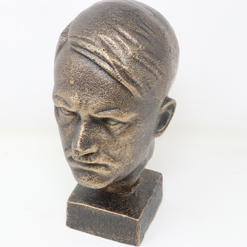 254 - Bronzed cast iron Adolf Hitler bust, H: 18 cm. UK P&P Group 2 (£20+VAT for the first lot and £4+VAT ... 