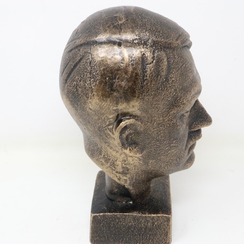 254 - Bronzed cast iron Adolf Hitler bust, H: 18 cm. UK P&P Group 2 (£20+VAT for the first lot and £4+VAT ... 