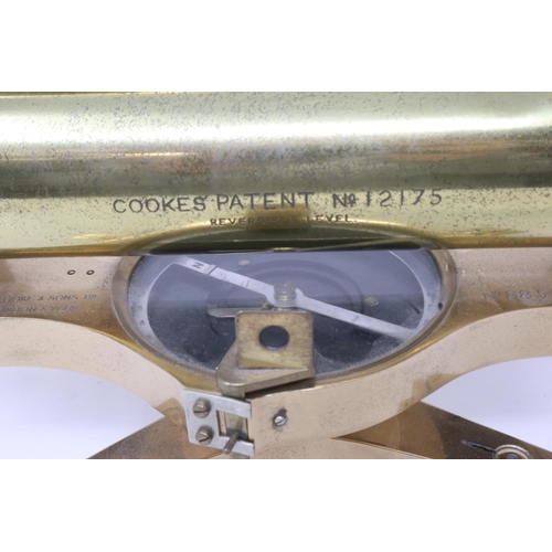 280 - Brass theodolite alidade telescope compass, L: 40 cm. UK P&P Group 3 (£30+VAT for the first lot and ... 