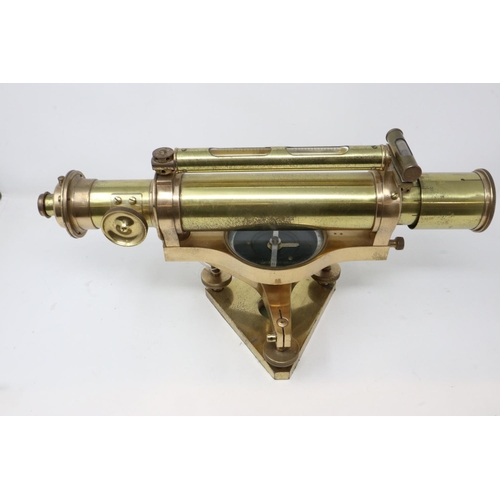 280 - Brass theodolite alidade telescope compass, L: 40 cm. UK P&P Group 3 (£30+VAT for the first lot and ... 