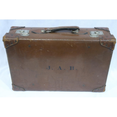 290 - Leather travel case, Frenches London, marked J.A.B, 62 x 46 cm. UK P&P Group 3 (£30+VAT for the firs... 