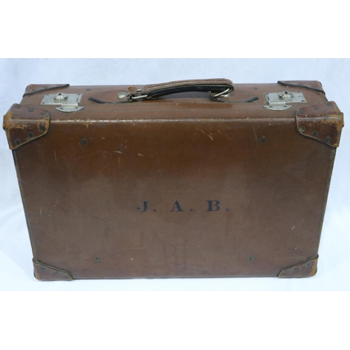 290 - Leather travel case, Frenches London, marked J.A.B, 62 x 46 cm. UK P&P Group 3 (£30+VAT for the firs... 