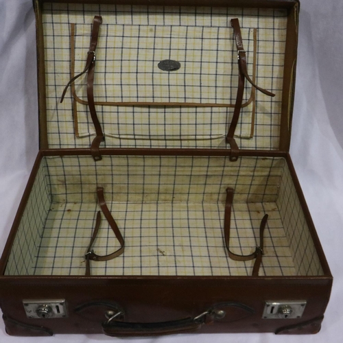 290 - Leather travel case, Frenches London, marked J.A.B, 62 x 46 cm. UK P&P Group 3 (£30+VAT for the firs... 