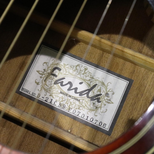 296 - Farida electro acoustic guitar D-21. Not available for in-house P&P