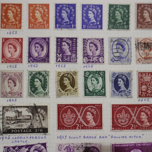 Seven stamp albums containing GB and world stamps and a small