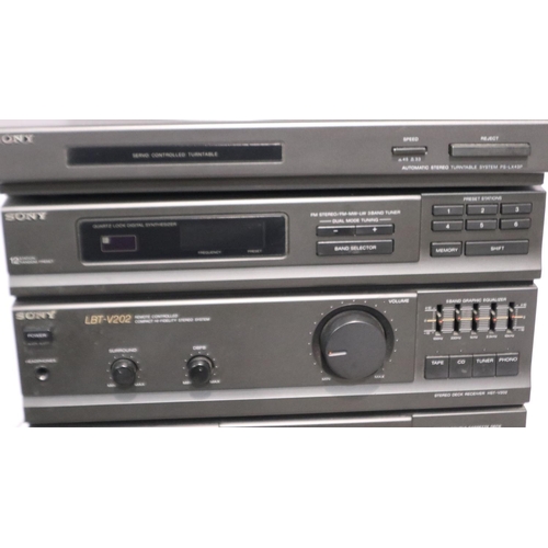 323 - Sony LBT-V202 hifi system and a Sony CDP-C301M 5 disc CD player. All electrical items in this lot ha... 