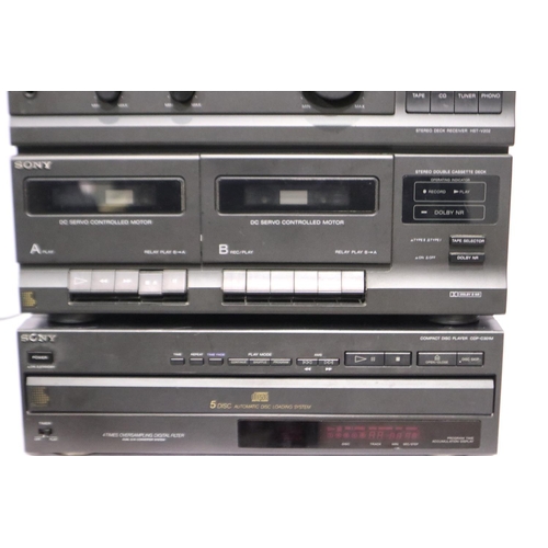 323 - Sony LBT-V202 hifi system and a Sony CDP-C301M 5 disc CD player. All electrical items in this lot ha... 