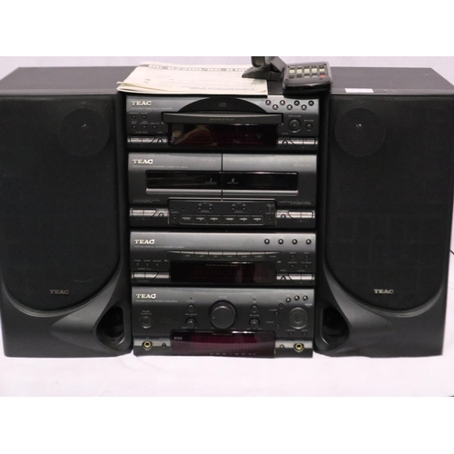 325 - TEAC DC-D2200 compact digital hifi system with speakers, R/C and instructions. All electrical items ... 