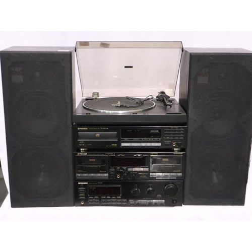 327 - Pioneer hifi to include SX-339 amplifier, PL-225 turntable, PD-4700 CD player, CT-W550R cassette dec... 