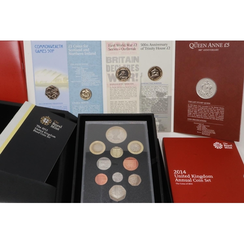 Royal Mint 2014 Annual Coin set, unopened, together with The 2012